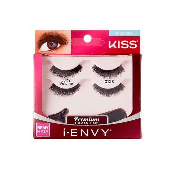 Kiss I Envy Premium Juicy Volume 01XS Double Pack Eyelashes - KPED12XS