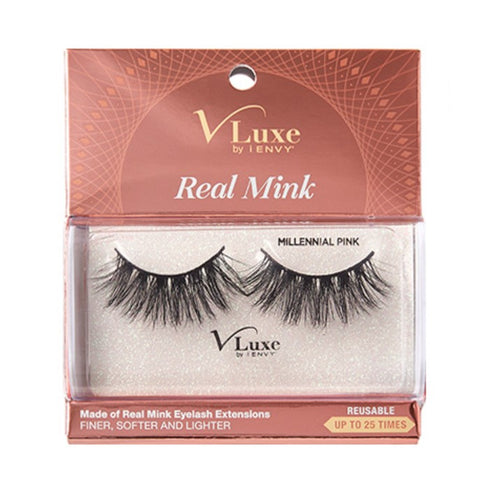 Kiss I Envy V-Luxe Real Mink Millennial Pink Eyelashes - VLEC04