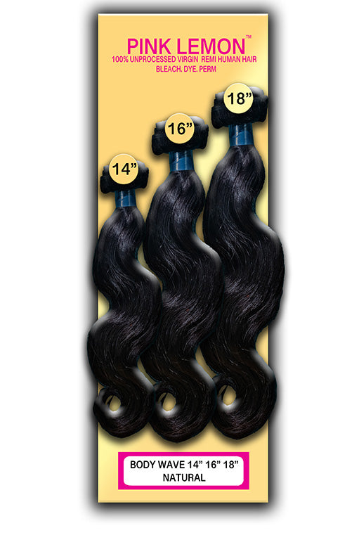 Pink Lemon 3 PCS Bundle Brazilian Human Hair Beauty and Company Online