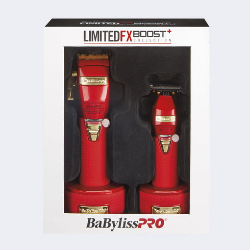 BaBylissPRO® LimitedFX Boost+ Collection with Clipper, Trimmer & Charging Base Set - Red