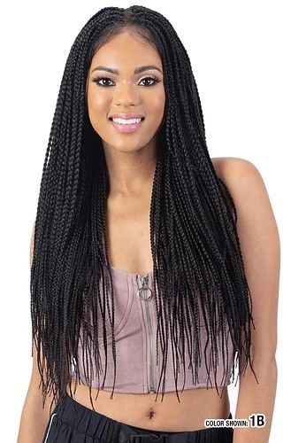 Medium knotless Box Braids 28" HD Lace Front Braided Wig By Mayde Beauty