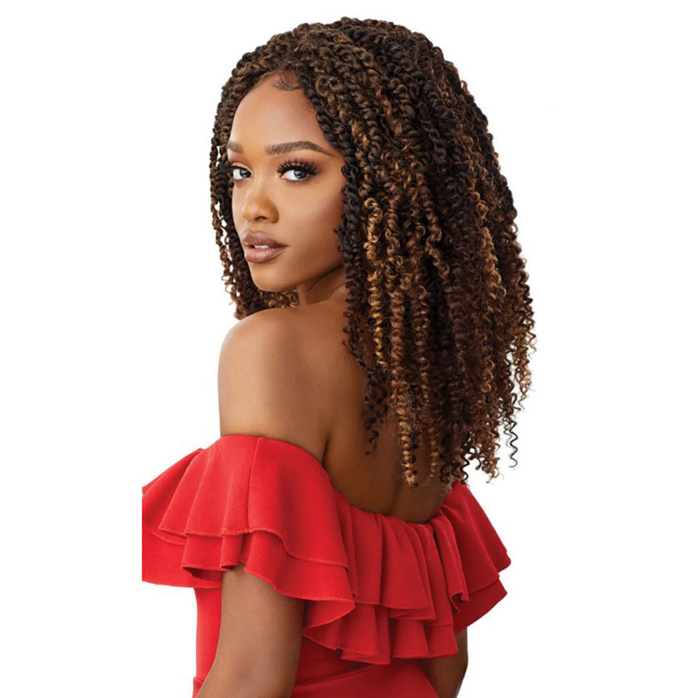 Outre X-Pression Kinky Boho Passion Waterwave 18″ 4X4 Braided Lace Front Wig