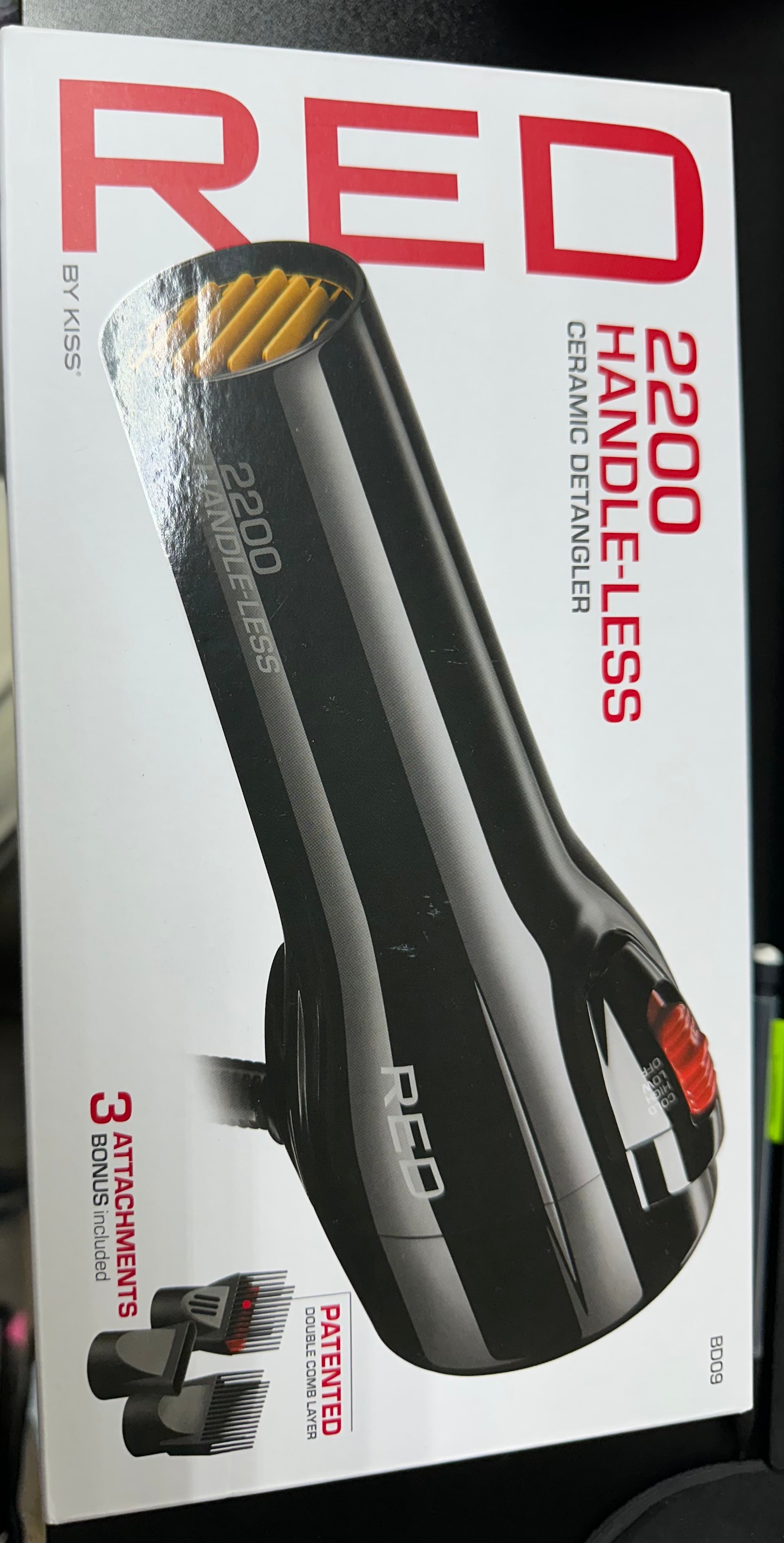 RED by KISS Handle-Less 2200 Hair Dryer in Black with Red Grill Amazon.com : RED by Kiss Handle-Less 2200W Ceramic  main image 3
