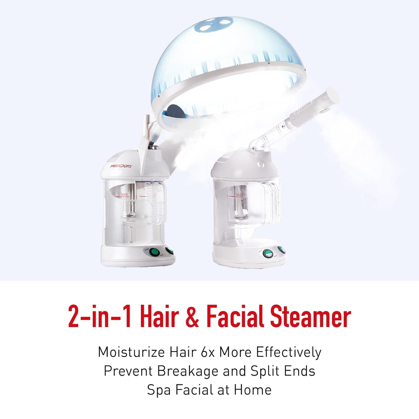 RED Pro Hair Therapy Steamer 2-in-1 Hair &amp; Facial Steamer(STMR01)