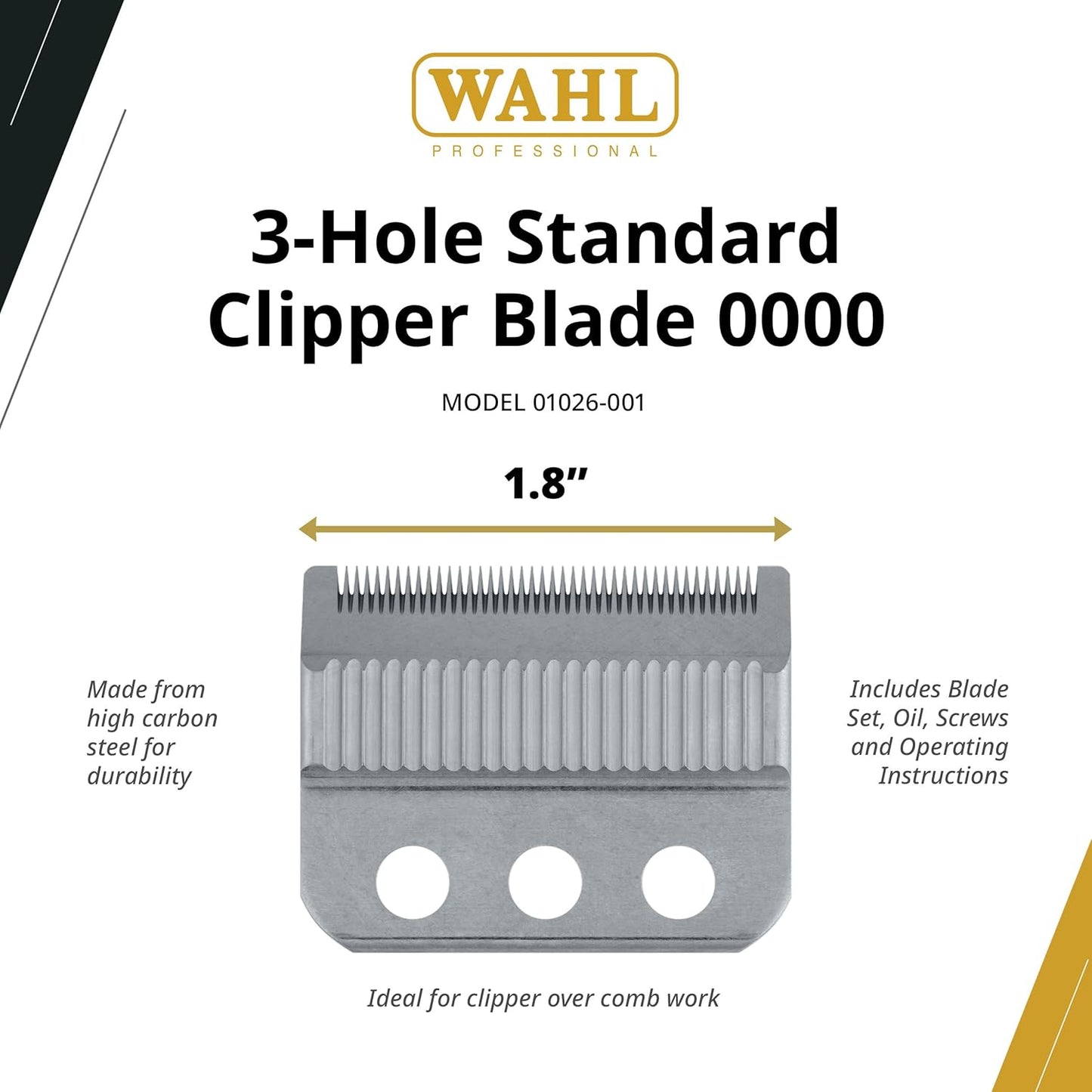 1026 WAHL BLADE-CLIPPER FOR 0000 (3 HOLE) blade