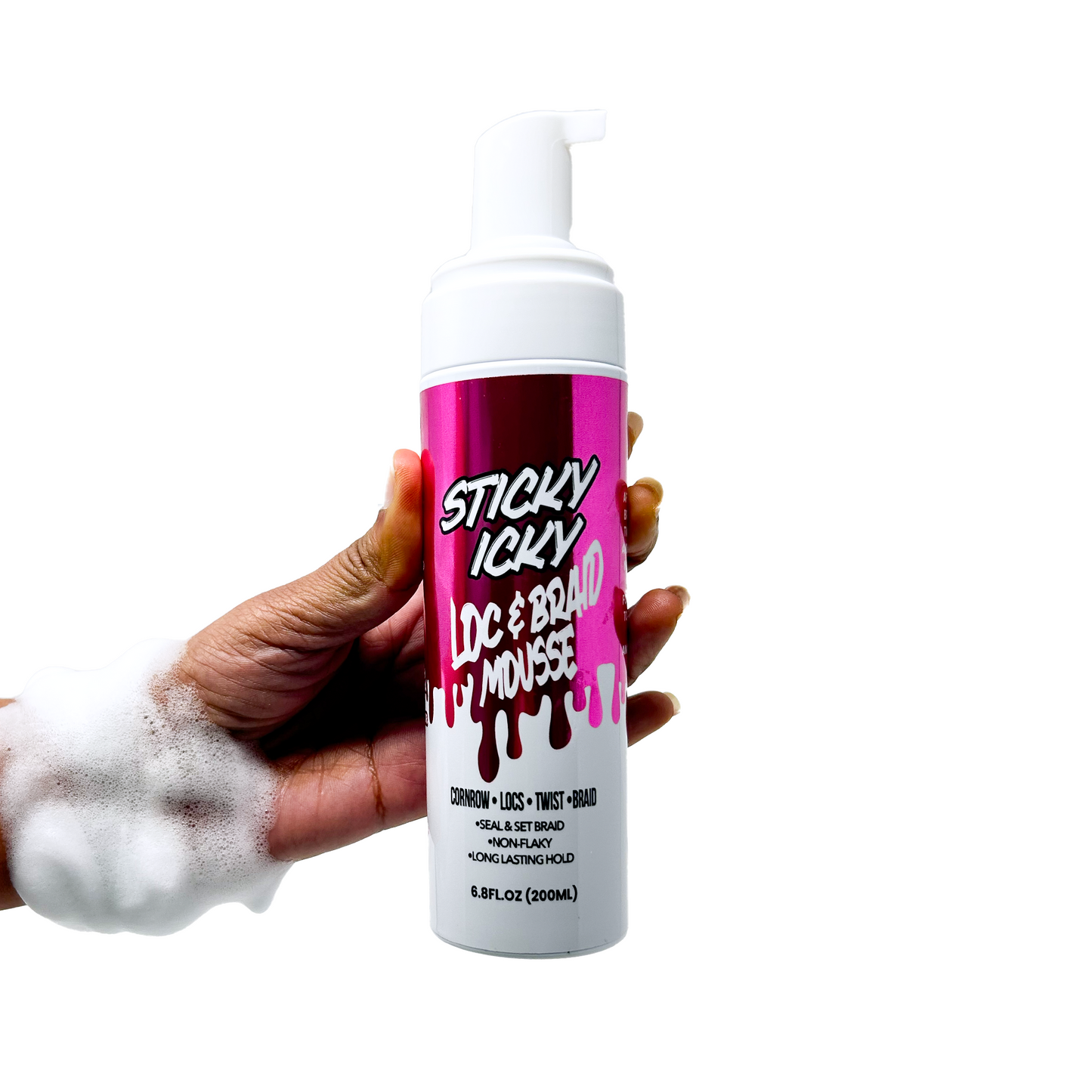 STICKY ICKY LOC & BRAID MOUSSE 6.8OZ (180 ml)