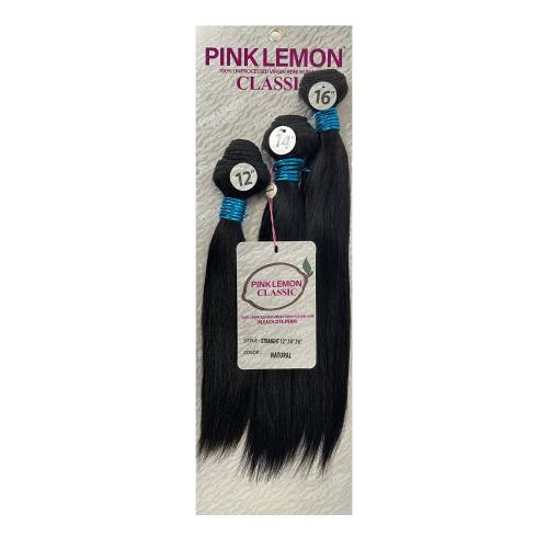 Pink Lemon Classic Unprocessed Virgin Remi Human Hair Weave 3 Bundles 15A Straight