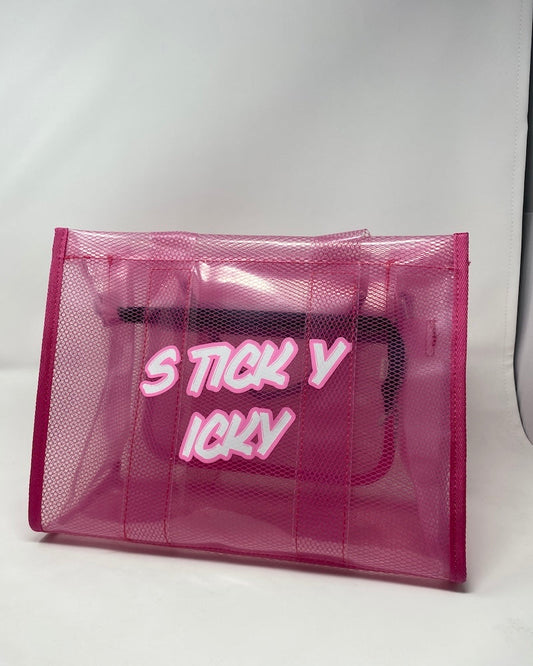 Sticky Icky Beach Tote Bag Pink