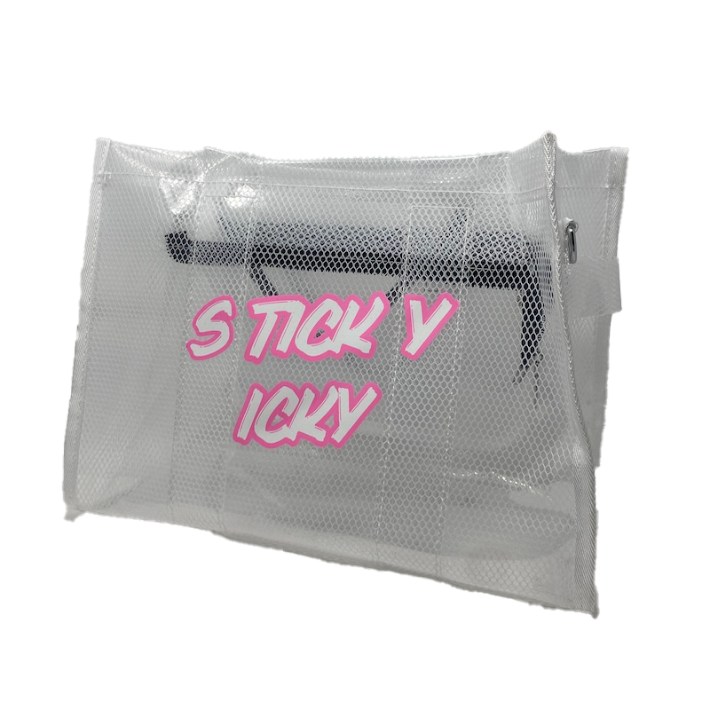 Sticky Icky Beach Tote Bag Clear