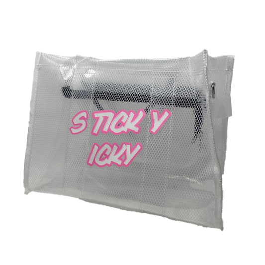 Sticky Icky Beach Tote Bag Clear