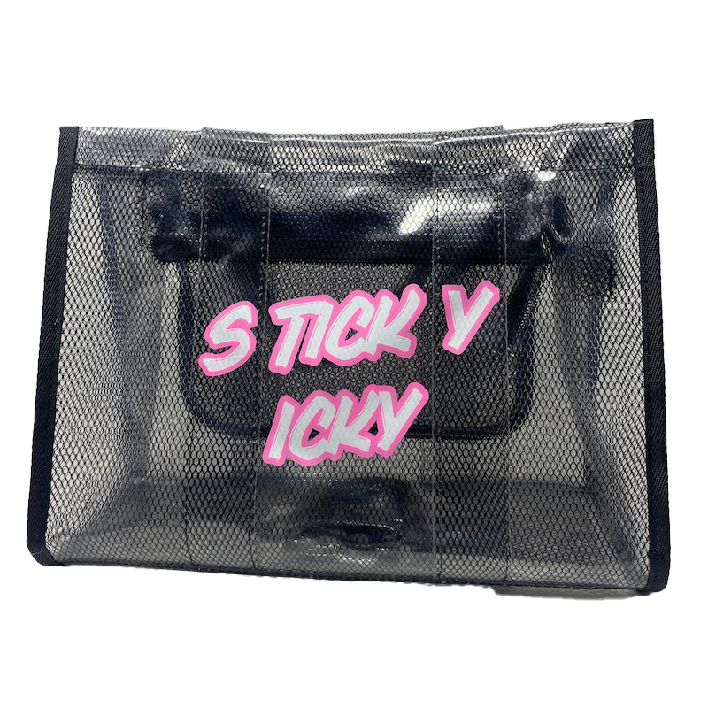 Sticky Icky Black Beach Tote Bag Black