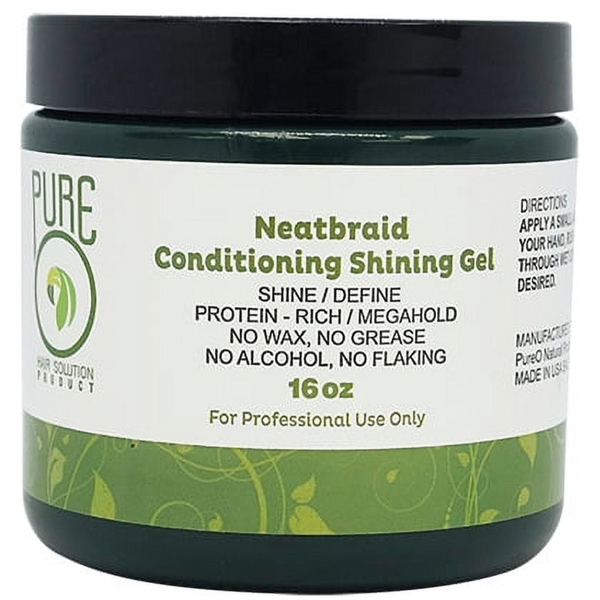 Pure O Natural Neatbraid Condition Shine Gel 16OZ