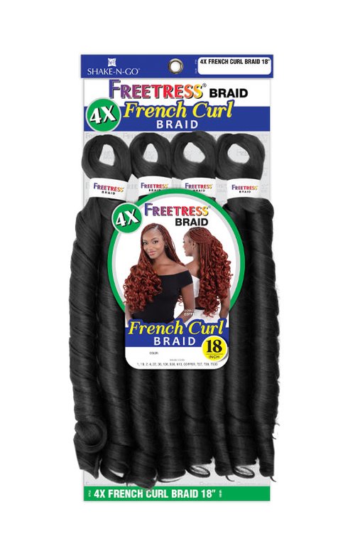 SHAKE N GO FB 4X FRENCH CURL BRAID 18"