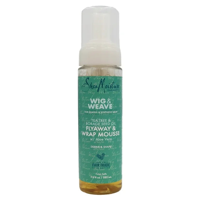 SheaMoisture Tea Tree and Borage Seed Oil Wig and Weave Flyaway and Wrap Mousse 7.5 OZ(SD01714)