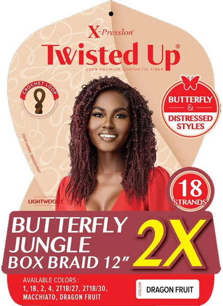 X-PRESSION TWISTED UP BUTTERFLY JUNGLE BOX 12" 2X