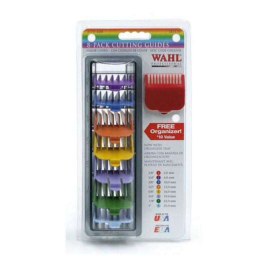 Wahl Professional 8 Color Coded Cutting Guides with Organizer