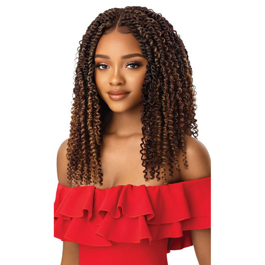 Outre X-Pression Kinky Boho Passion Waterwave 18″ 4X4 Braided Lace Front Wig