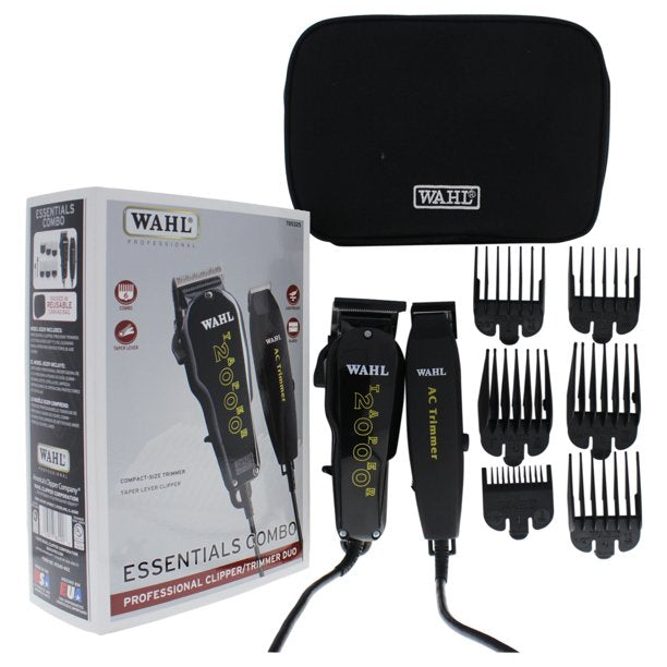 WAHL Professional Essentials Combo Professional Clipper/Trimmer Duo - Model # 8329 - Black - 1 Pc Clipper & Trimmer Combo