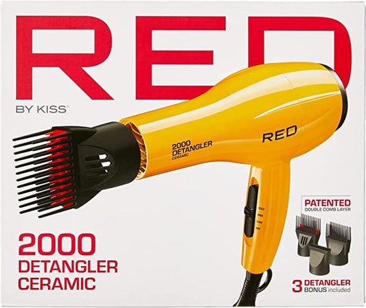 RED by KISS 2000 Detangler Ceramic Dryer (Yellow)