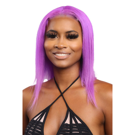 Hershe Brazilian 100% Virgin Unprocessed 4X4 HD Lace Bob Wig 12" Purple 150%