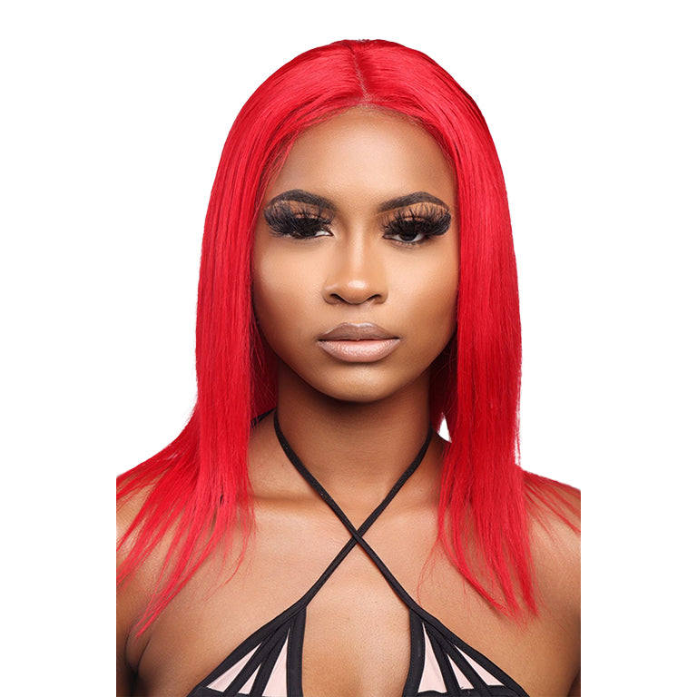 Hershe Brazilian 4X4 HD Lace Bob Wig 12"Red 150%