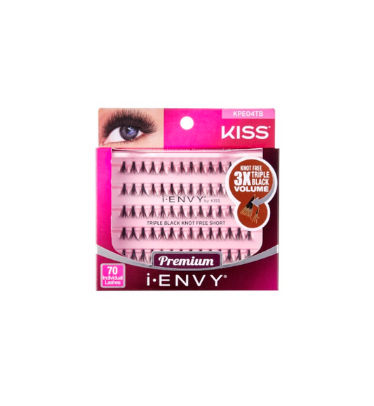 Kiss I Envy Knot Free 3X Black Volume 70 Individuals Lashes - KPE04TB