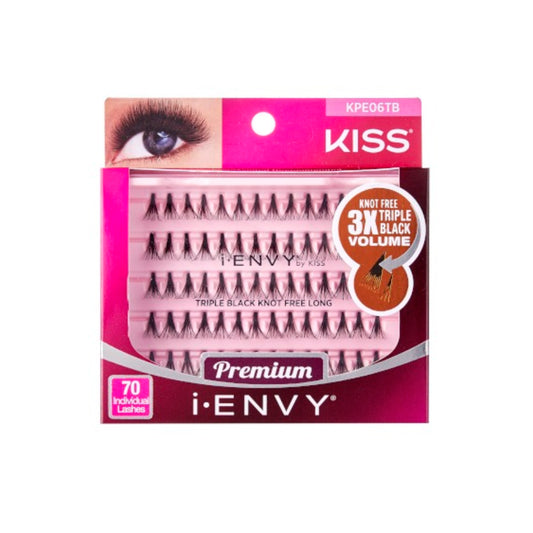 Kiss I Envy Individual Triple Black Know Free Long 3X Eyelashes - KPE06TB