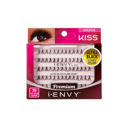 Kiss I Envy Individual Ultra Black Flare Short Eyelashes - KPE01UB