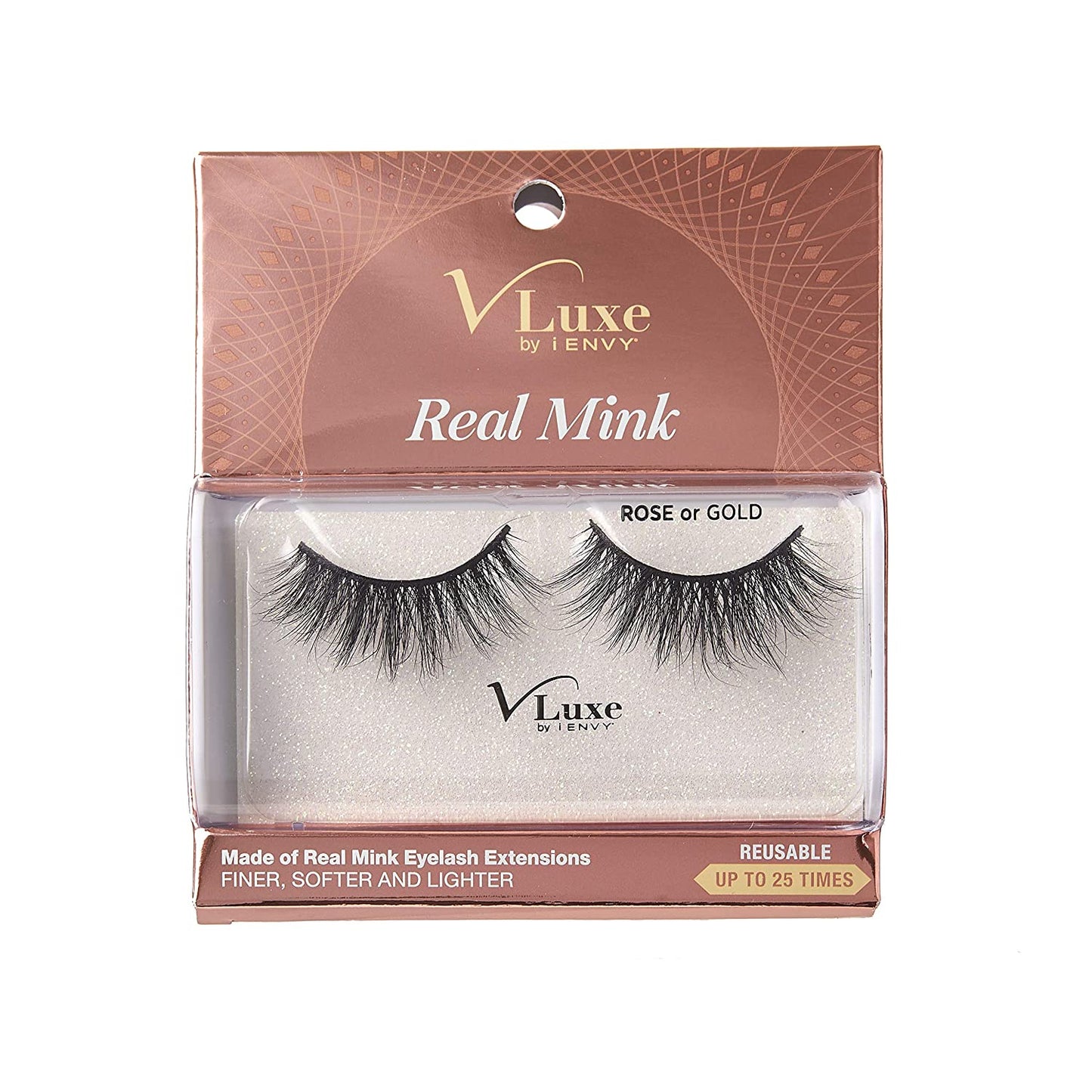 Kiss I Envy Rose Or Gold 100% Virgin Remy Mink Lashes - VLEC01