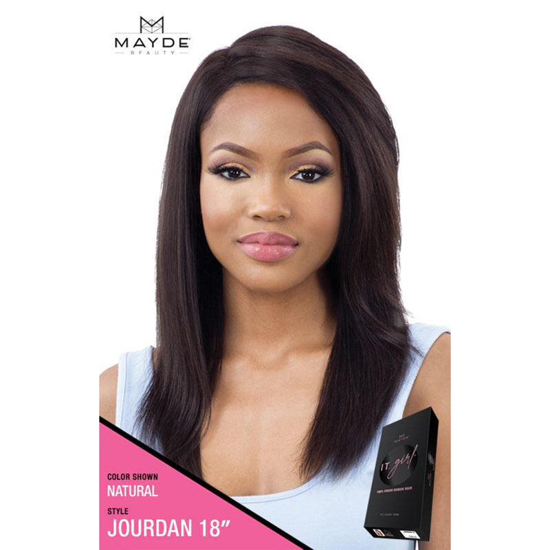 Mayde Beauty Jourdan IT Girl 100% Virgin Human Hair 18" Lace Front Wig #NAT