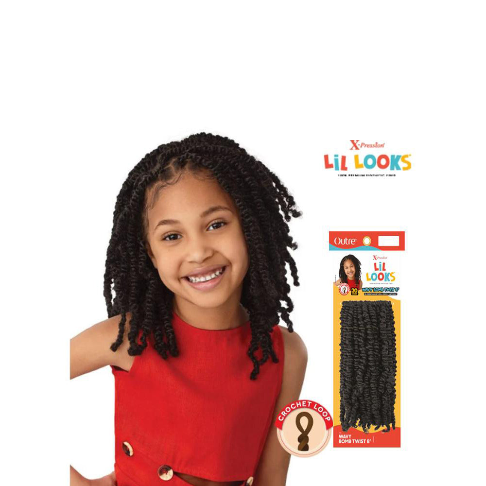 Outre X-Pression Lil Looks Wavy Bomb Twist 8" Synthetic Hair Crochet Braid